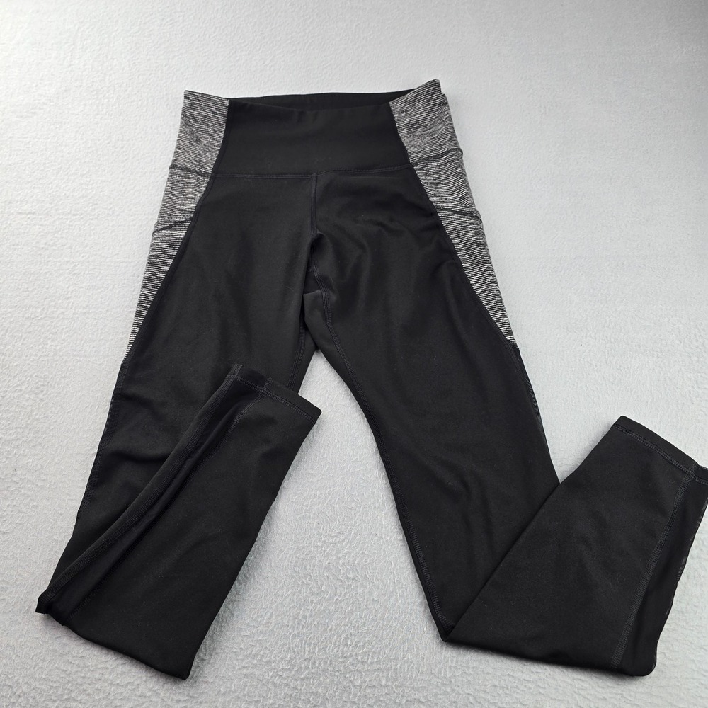 Old Navy Active Yoga Pants Womens Medium Black Go-Dry Mesh Side Panel High Waist